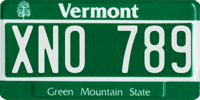 VT license plate XNO789