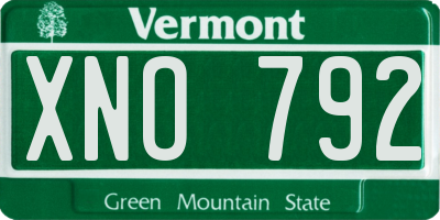 VT license plate XNO792