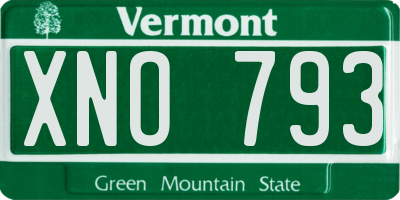 VT license plate XNO793