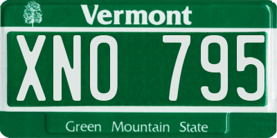 VT license plate XNO795