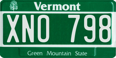 VT license plate XNO798