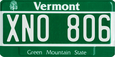 VT license plate XNO806