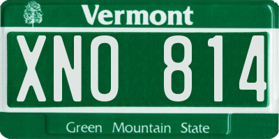 VT license plate XNO814