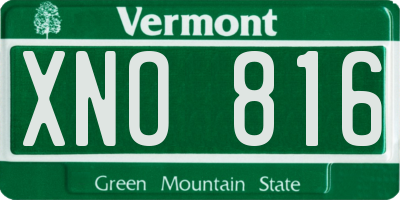 VT license plate XNO816
