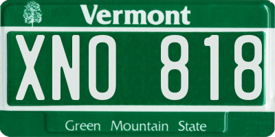 VT license plate XNO818