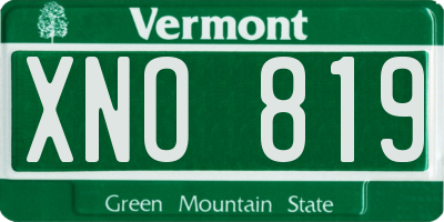 VT license plate XNO819
