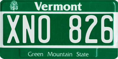VT license plate XNO826