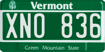 VT license plate XNO836