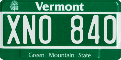 VT license plate XNO840