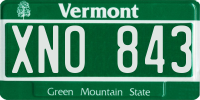 VT license plate XNO843