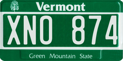 VT license plate XNO874