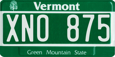 VT license plate XNO875