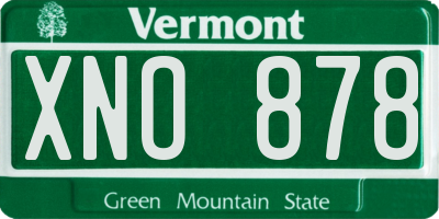 VT license plate XNO878