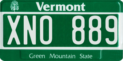 VT license plate XNO889