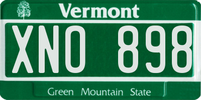VT license plate XNO898