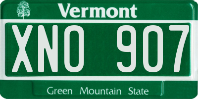 VT license plate XNO907