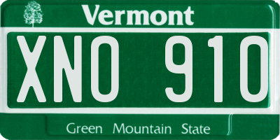 VT license plate XNO910