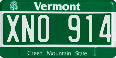 VT license plate XNO914