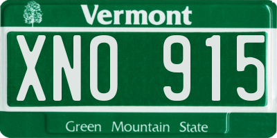 VT license plate XNO915