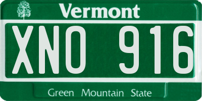 VT license plate XNO916