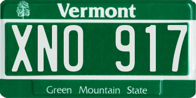 VT license plate XNO917