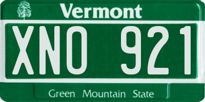 VT license plate XNO921