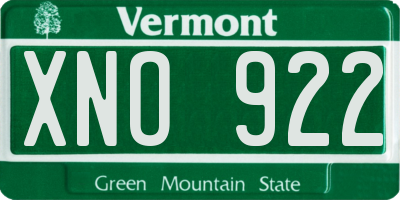 VT license plate XNO922