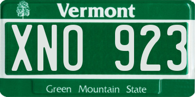 VT license plate XNO923