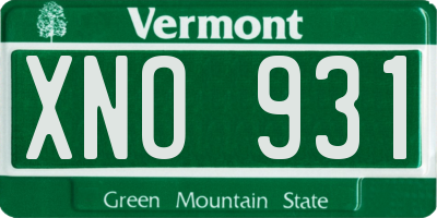 VT license plate XNO931