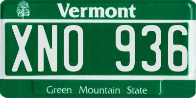VT license plate XNO936
