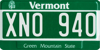 VT license plate XNO940