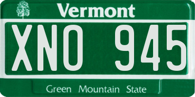 VT license plate XNO945