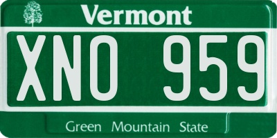 VT license plate XNO959