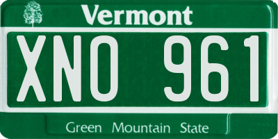 VT license plate XNO961