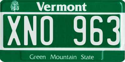 VT license plate XNO963
