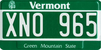 VT license plate XNO965