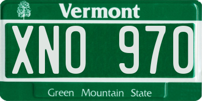 VT license plate XNO970