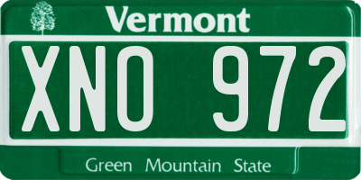 VT license plate XNO972