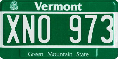 VT license plate XNO973