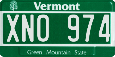 VT license plate XNO974