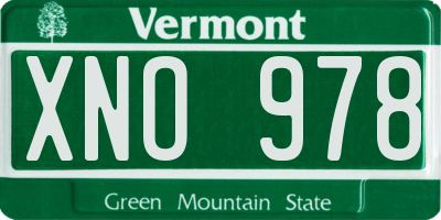 VT license plate XNO978