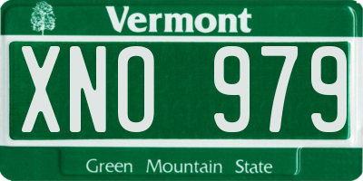 VT license plate XNO979