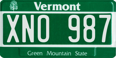 VT license plate XNO987
