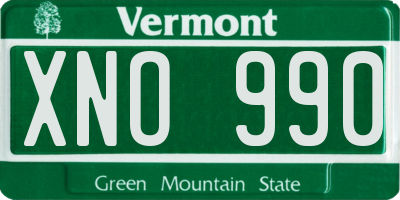 VT license plate XNO990