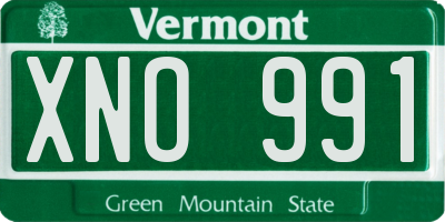 VT license plate XNO991