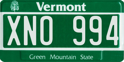 VT license plate XNO994