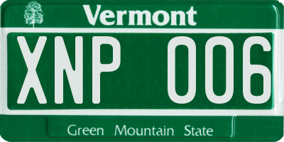 VT license plate XNP006