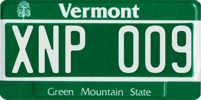 VT license plate XNP009