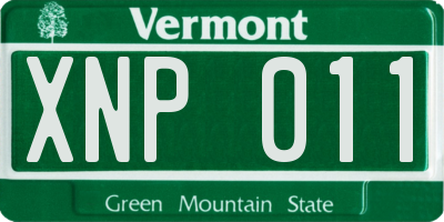 VT license plate XNP011