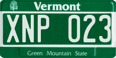 VT license plate XNP023